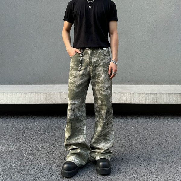 Camouflage Wide-Leg Pants Online Sale