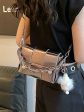 Woven Shiny Leather Crossbody Bag Hot on Sale