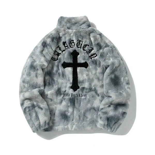 Tie-Dye Furry Quilted Plush Jacket Hot on Sale