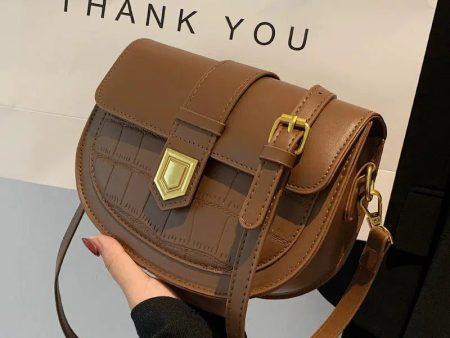 Buckle Leather Crossbody Bag Sale