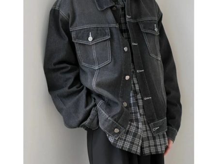 Button Closure Casual Denim Jacket Discount