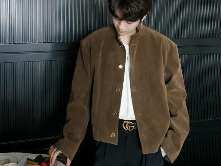 Suede Button-Up Jacket on Sale