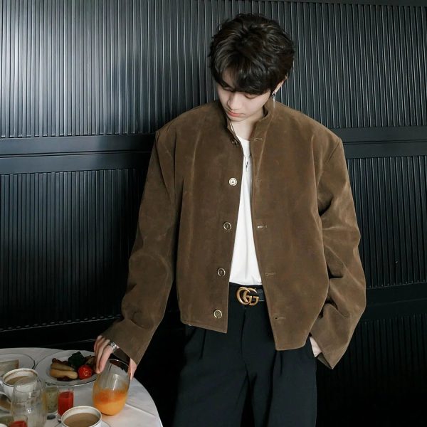 Suede Button-Up Jacket on Sale