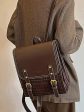 Vintage Plaid Leather Backpack For Sale