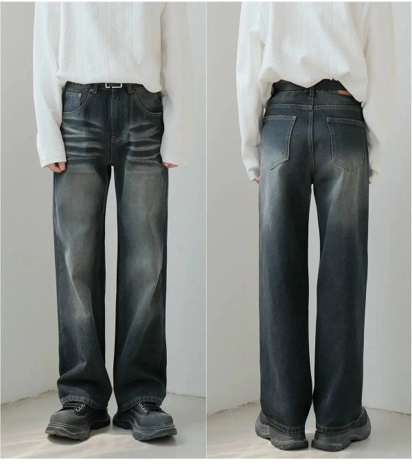 Wide-Leg Straight-leg Blue Jeans Supply