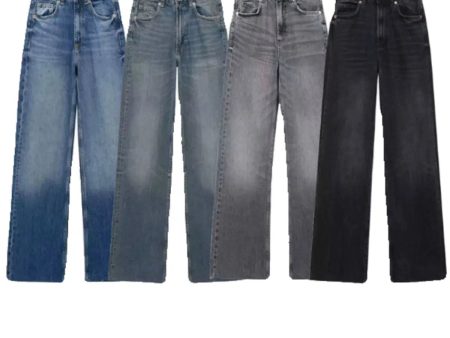 Casual Wide-Leg Denim Pants Online now