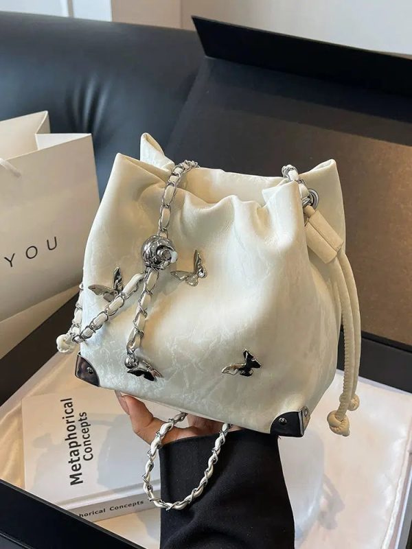 Butterfly Accented Bucket Bag Online Sale