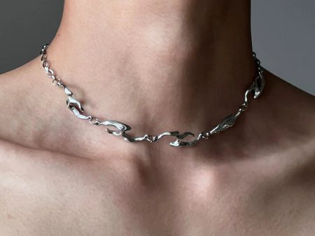 Abstract Chain Link Necklace on Sale