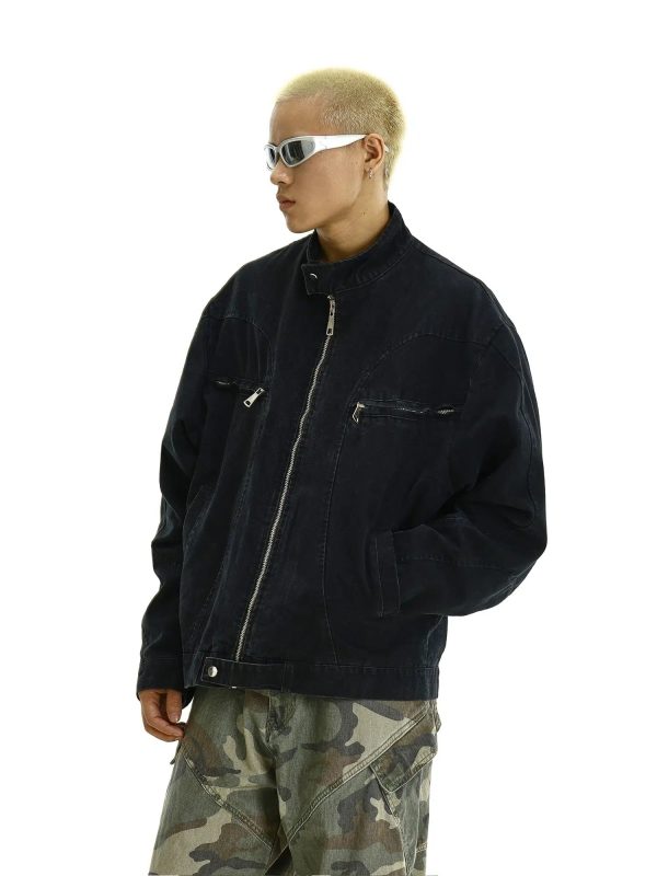 Casual Oversized Zip-Up Jacket Online Hot Sale