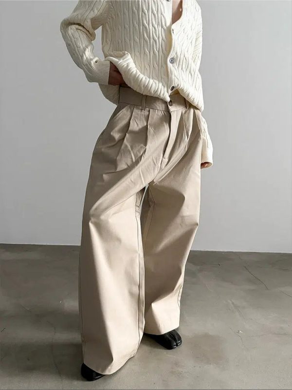 Wide-leg Straight Pleated Pants Supply