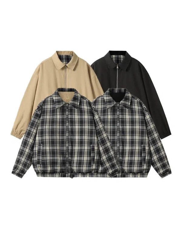 Reversible Lightweight Plaid Jacket on Sale