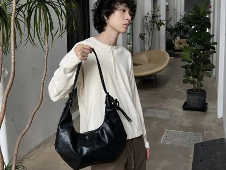 Black Leather Shoulder Bag For Cheap