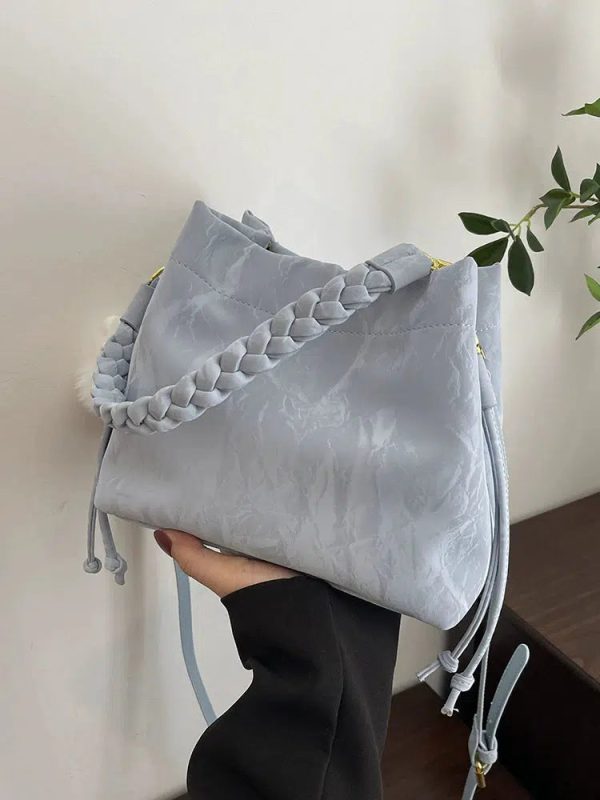 Braided Handle Bucket Shaped Bag Online now