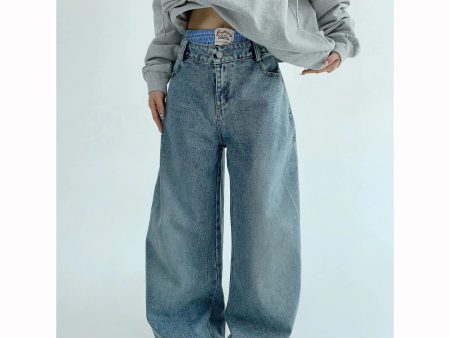 Two-piece Wide-Leg Denim Pants Online Sale