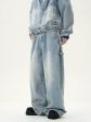 Washed Denim Hooded Jacket Pants Set Cheap