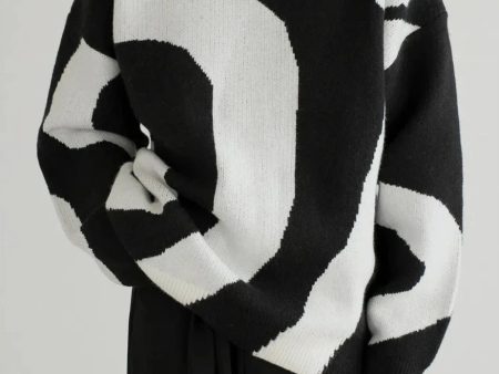 Abstract Pattern Knit Sweater on Sale