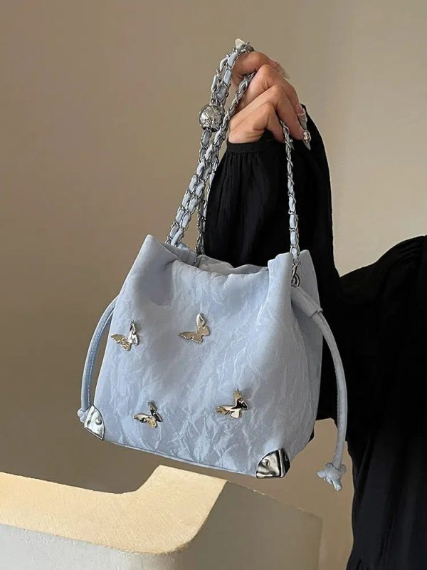 Butterfly Accented Bucket Bag Online Sale