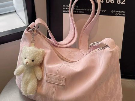 Teddy Bear Charm Soft Tote Bag For Cheap