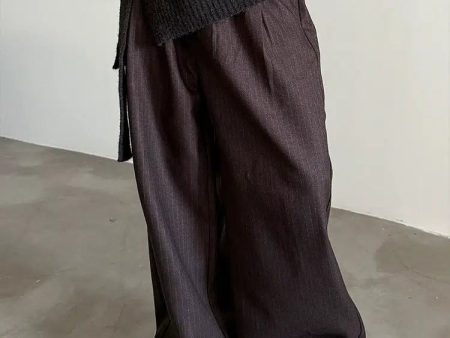 Wide-Leg Pinstripe Pants Fashion