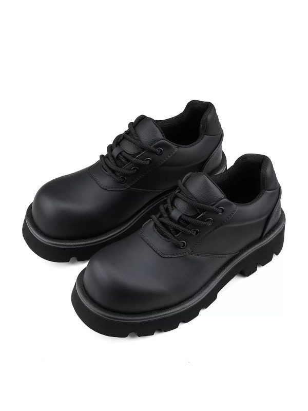 Thick-soled Sports Derby Leather Shoes Online Sale