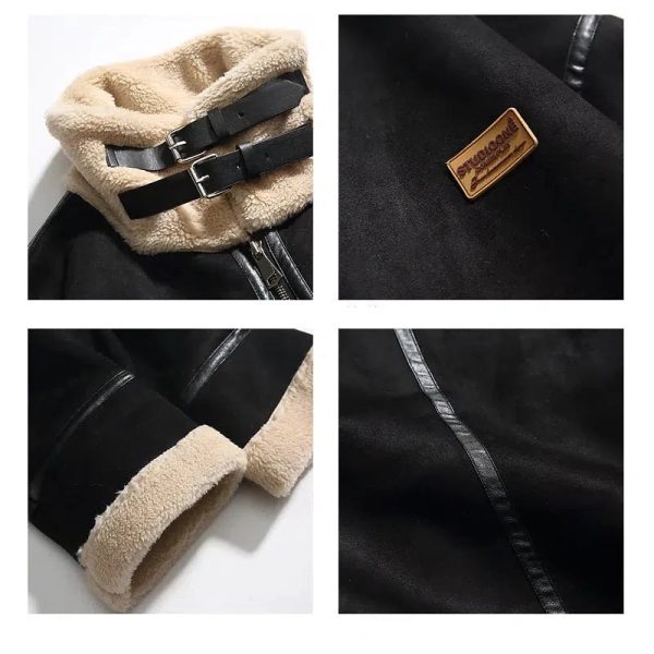 Suede Stand-Collar Plush Warm Coat Discount