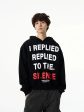 Text Print Hooded Sweatshirt Supply