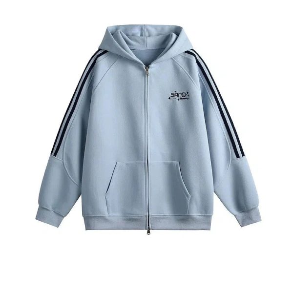 Casual Hooded Zip-Up Jacket For Discount