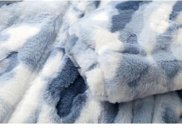 Tie-dye Gradient Color Faux Rabbit Fur Coat Online Hot Sale