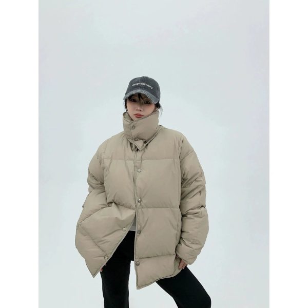 Thick Collar Minimalist Down Jacket Online now