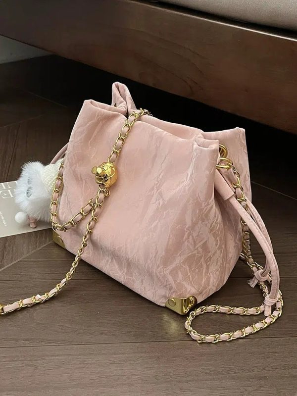 Chain Strap Drawstring Bucket Bag Online