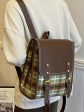 Vintage Plaid Leather Backpack For Sale