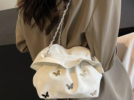 Butterfly Applique Chain Bag Hot on Sale