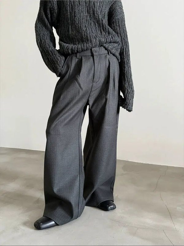 Wide-Leg Pinstripe Pants Fashion