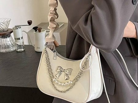 Bow Pearl Chain Shoulder Bag Online Sale