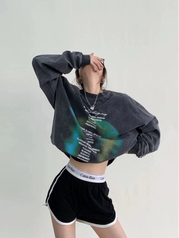 Casual Graphic Print Long Sleeve Top For Cheap