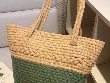 Woven Straw Cotton Tote Bag Online Hot Sale