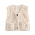 Button Front Knitwear Vest Cheap