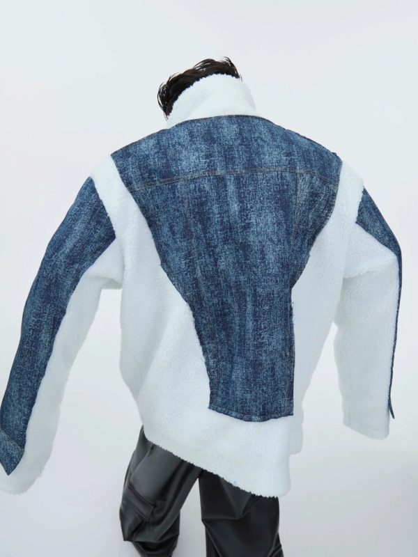 Two-piece Denim Patchwork Jacket For Cheap