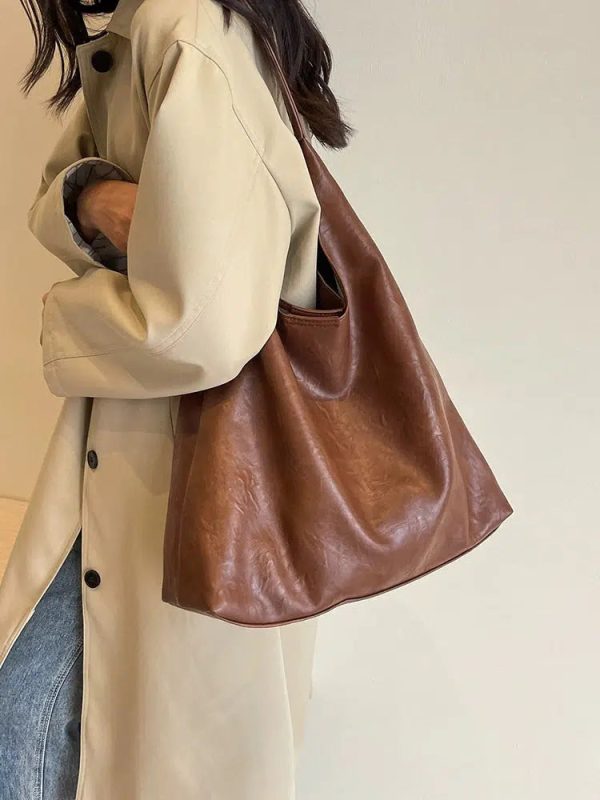 Casual Faux Leather Bucket Bag Hot on Sale