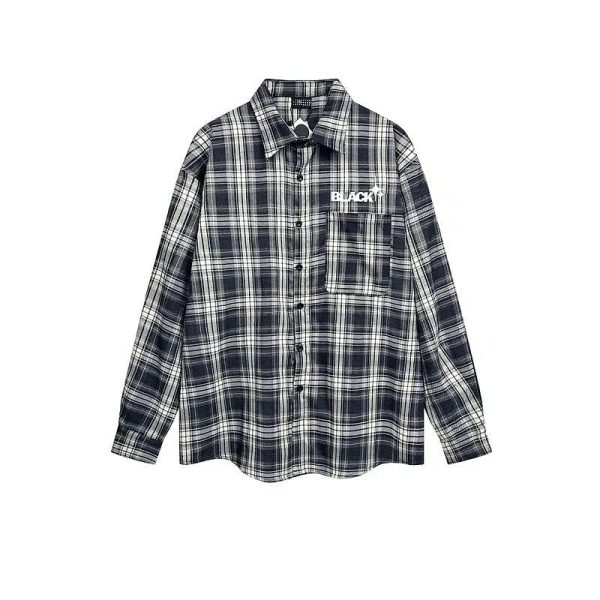 Button-up Plaid Shirt For Sale