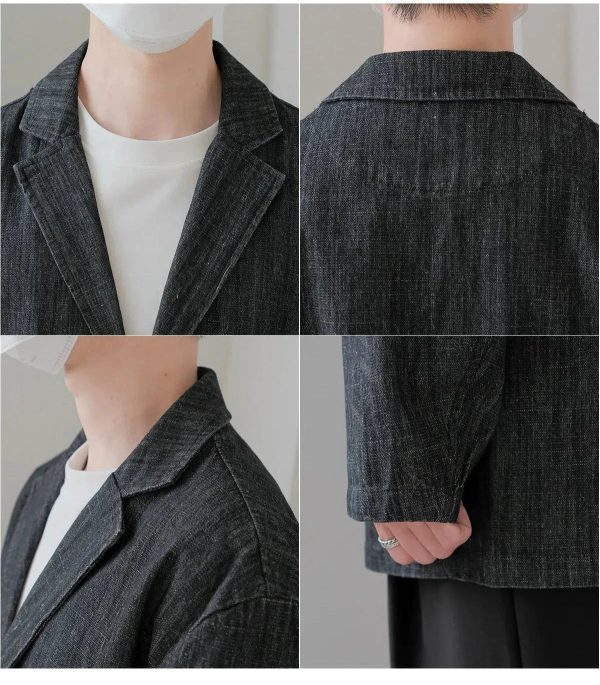 Vintage Suit Collar Denim Jacket Online Sale