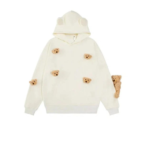 Teddy Bear Embellished Hoodie For Sale