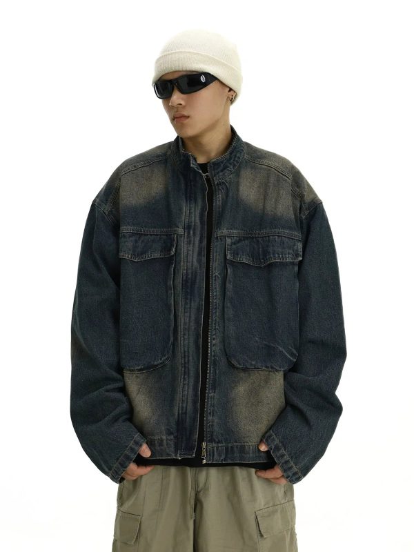 Casual Pockets Denim Jacket Online Hot Sale