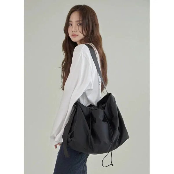 Black Nylon Drawstring Bag Sale