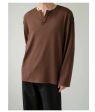 Textured V-neck Long Sleeve T-shirt Online Sale