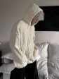 Cable Zipper Knit Hooded Sweater Online Sale