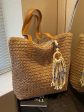 Tassel Charm Handwoven Tote Bag For Sale