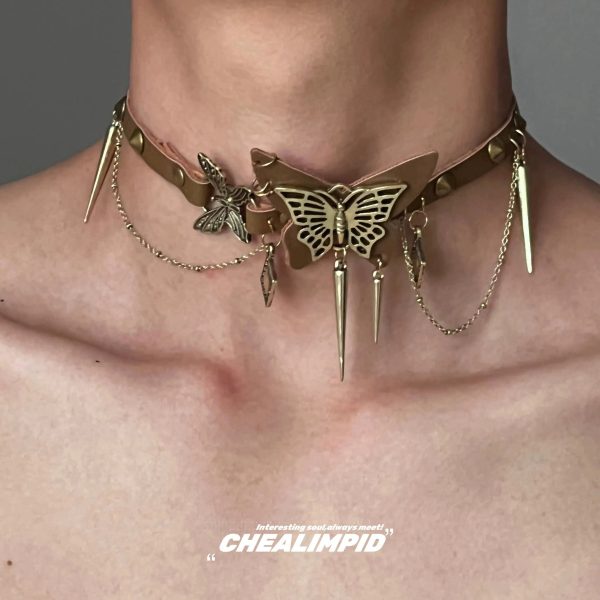 Butterfly Spike Choker Necklace Online