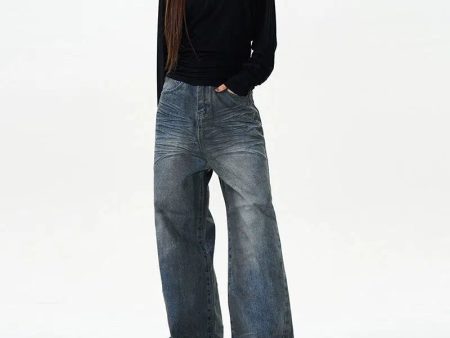 Wide-leg Straight Jeans Hot on Sale