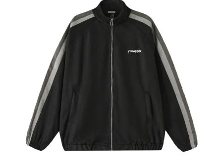 Striped Zip-Up Track Jacket For Discount